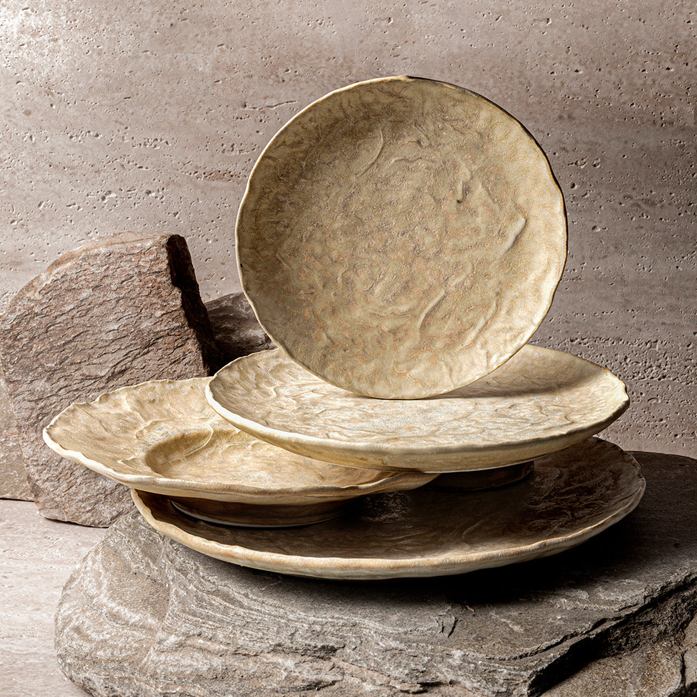 Handmade Brown Ceramic Plate - Set of 4