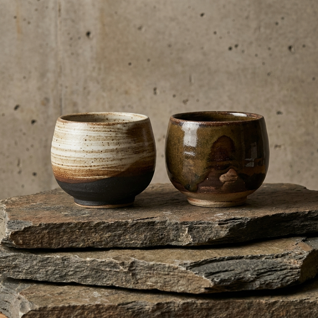 Hand-Painted Ceramic Coffee Cup – Set of 2