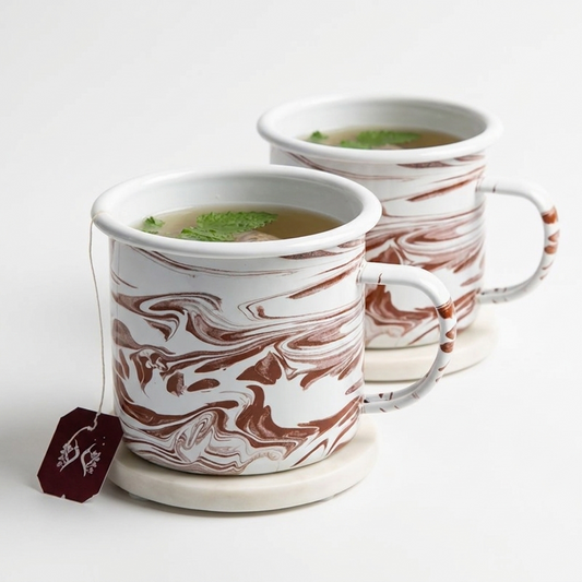 Handmade Marble Tea Cup - Set of 2