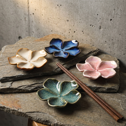 Handmade Ceramic Flower Dipping Dish - Set of 4